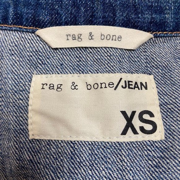 Rag & Bone JEAN 'The Burney' Ladies Denim Vest Main Street Wash Medium Blue XS - Picture 7 of 9